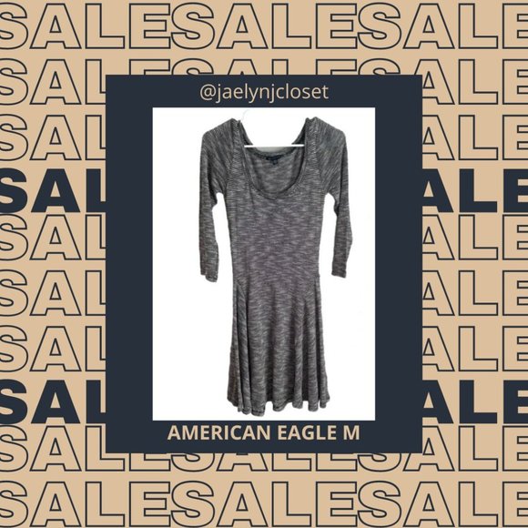 American Eagle Fit and Flare Black and White Dress - Picture 1 of 7